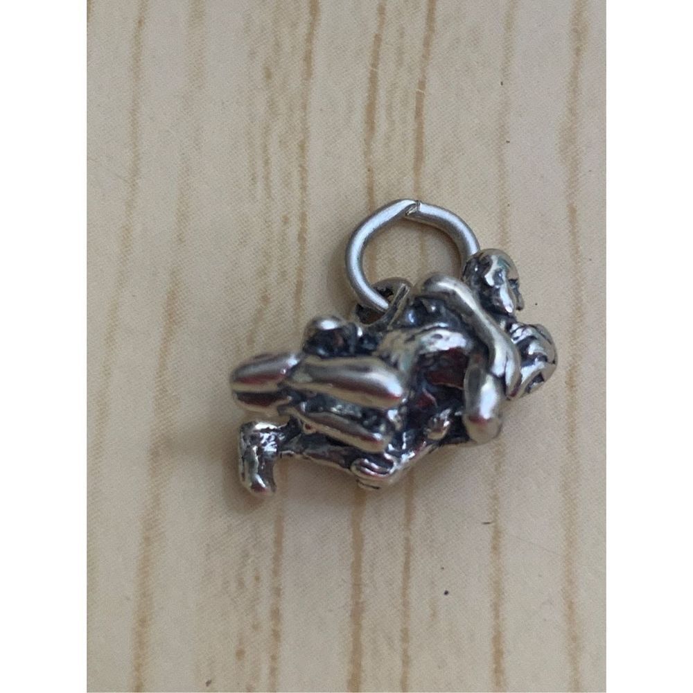 Wrestlers Sterling SilverโJewelry Charm #sports